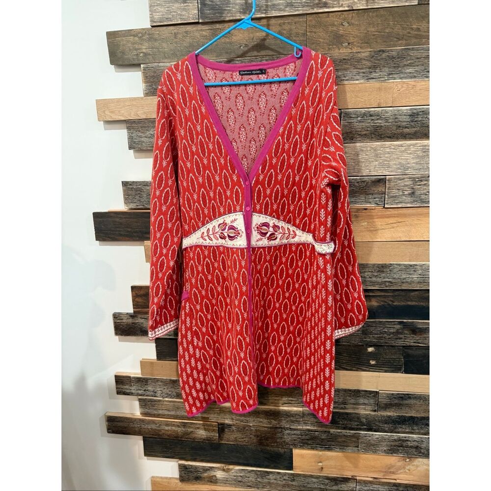Gudrun Sjoden colorful cardigan sweater size XL